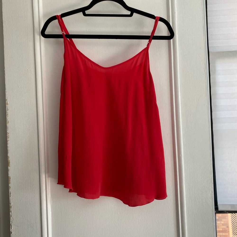 100% Silk Aritzia Tank Top (Red/Orange)